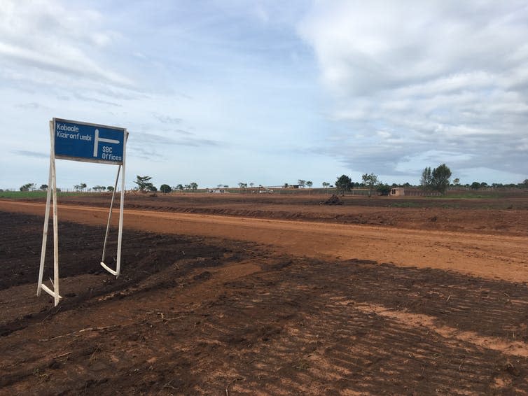 <span class="caption">A Ugandan airport under construction.</span> <span class="attribution"><span class="source">© Tom Goodfellow</span>, <span class="license">Author provided</span></span>