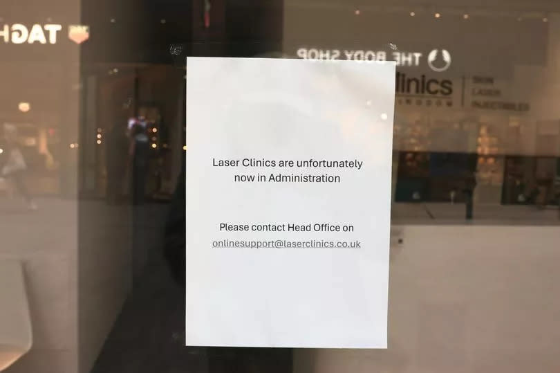 Signs have appeared on the doors of the clinic advising customers to contact its head office.
