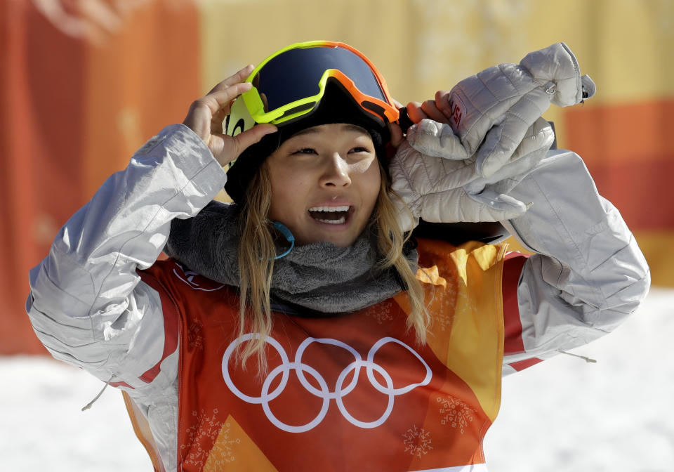 Chloe Kim during the women’s halfpipe finals at Phoenix Snow Park at the 2018 Winter Olympics in Pyeongchang, South Korea on Feb. 14, 2018. (AP Photo/Lee Jin-man)