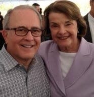 A photo of former journalist Hank Plante and California Senator Dianne Feinstein taken the last time Hank saw Feinstein in Palm Springs.