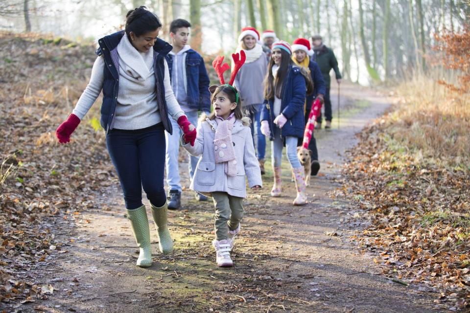 family christmas winter walk