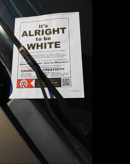 Neo-Nazi fliers allegedly distributed by a white supremacist group in Illinois have popped up on college campuses. (Photo: Courtesy of Facebook/Carbondale Racial Justice Coalition)