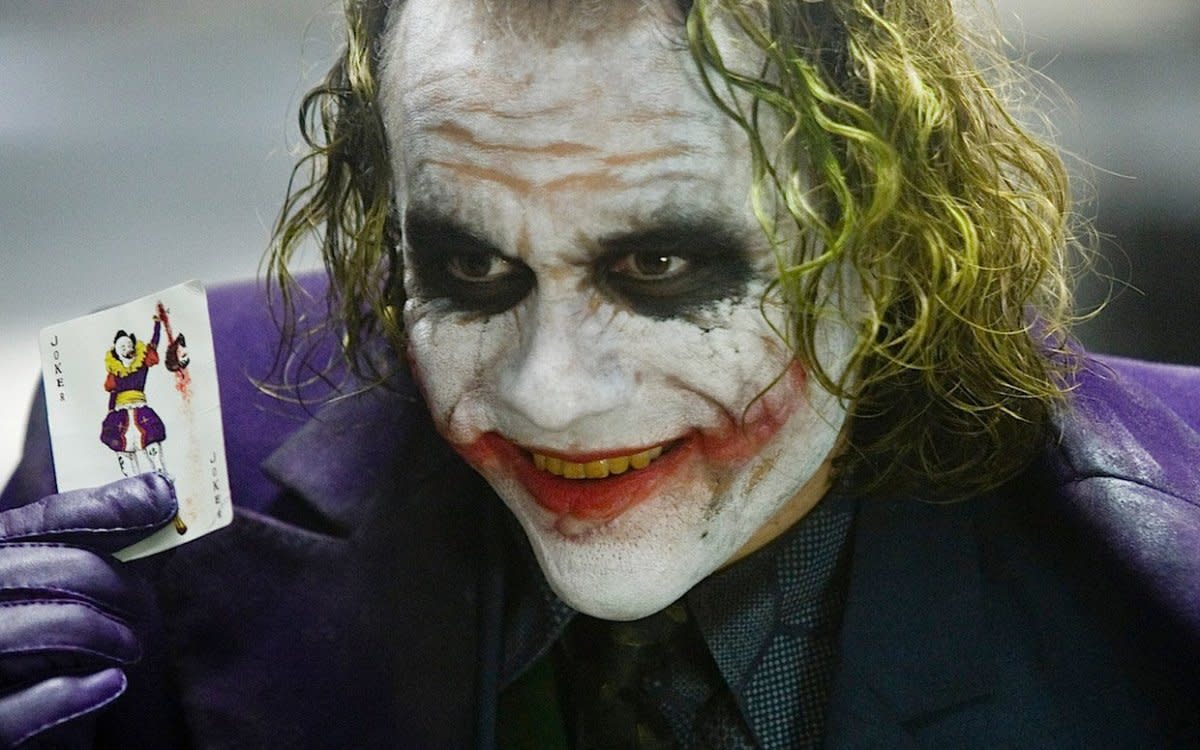 Heath Ledger as the Joker in "The Dark Knight"<p>Warner Bros.</p>