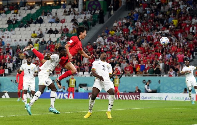 Cho Gue-sung heads home his second goal 