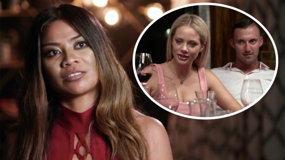 Tonight MAFS star Cyrell learned of ex-husband Nic’s secret meetings with Jess. Photo: Channel Nine