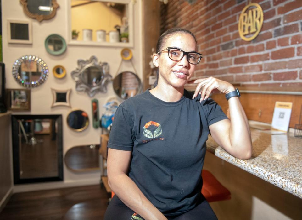 Lakeisha Little-Shaw, owner of the Shaw Bar in the Waterfront Warehouse in downtown Stockton says she will be opening a fitness studio in the office complex in July.