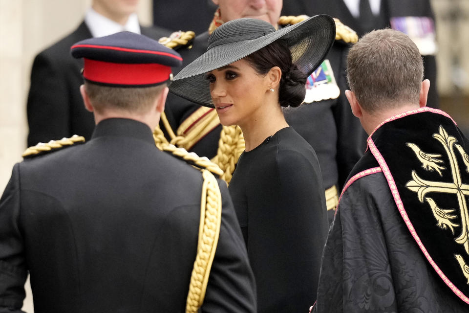 Meghan, Duchess of Sussex, arrives for Queen Elizabeth II's funeral (Christopher Furlong / Getty Images)