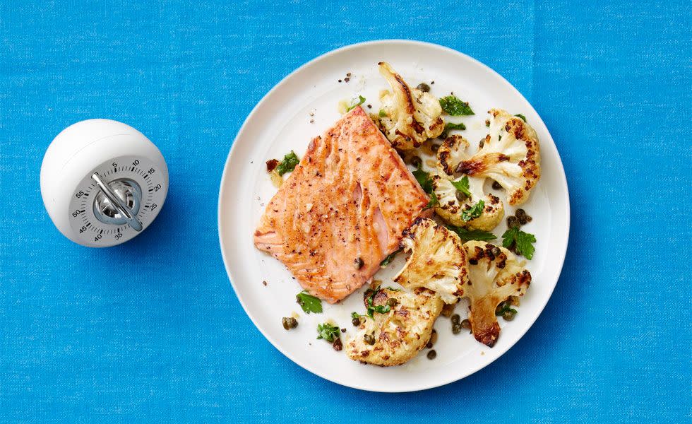 heart healthy recipes seared salmon with roasted cauliflower