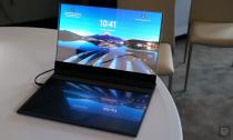 <p>In-person photos of Lenovo's new concept device -- Project Crystal -- which the company claims is the world's first laptop with a transparent micro LED display.</p> 