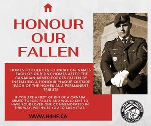 Homes For Heroes is now accepting submissions for honor plaques.