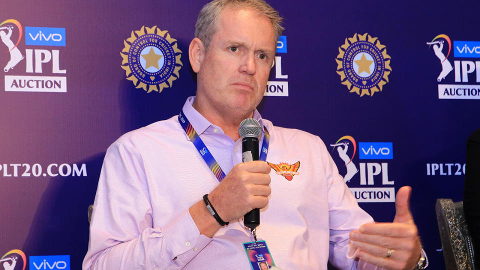 Tom Moody, pictured here at a press conference in the Indian Premier League in 2019.