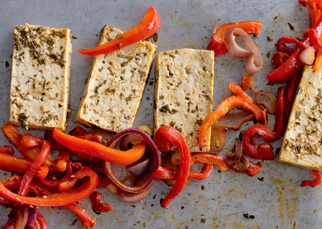 Citrus-Marinated Tofu with Onions and Peppers