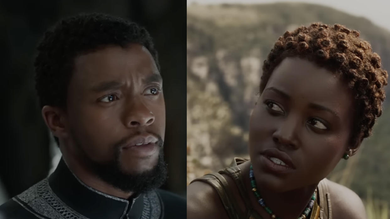  Chadwick and Lupita starring together in Marvel's "Black Panther.". 