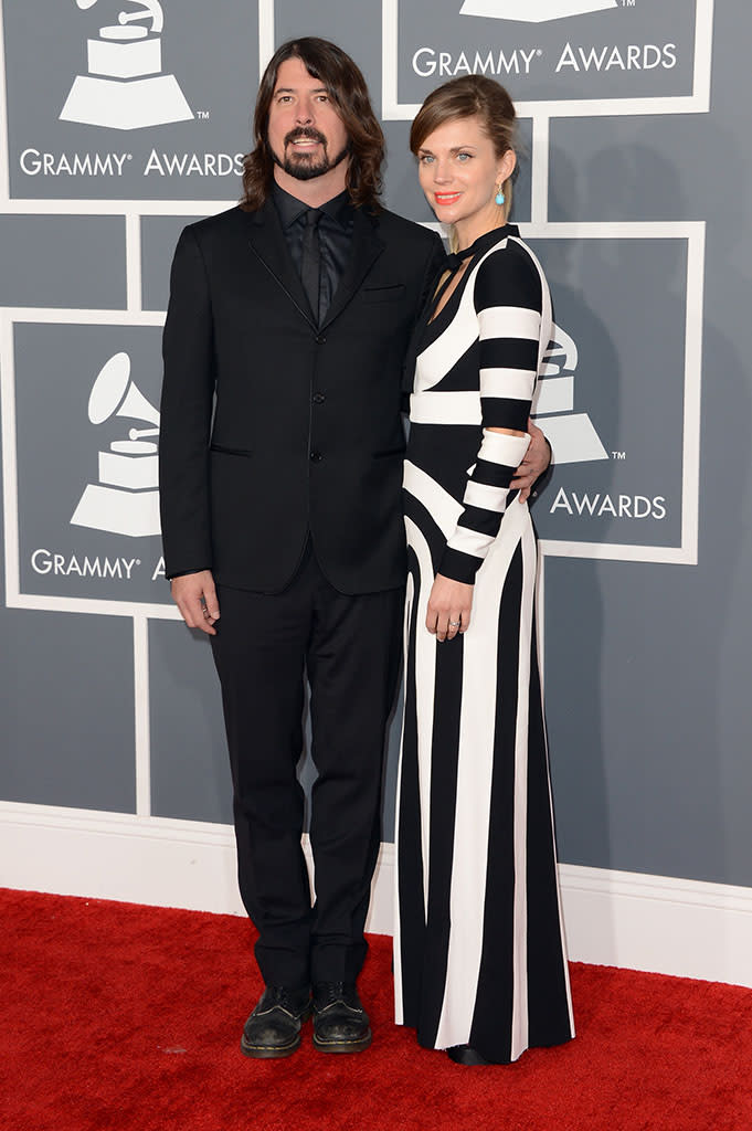 The 55th Annual GRAMMY Awards - Arrivals: Dave Grohl and Jordyn Blum