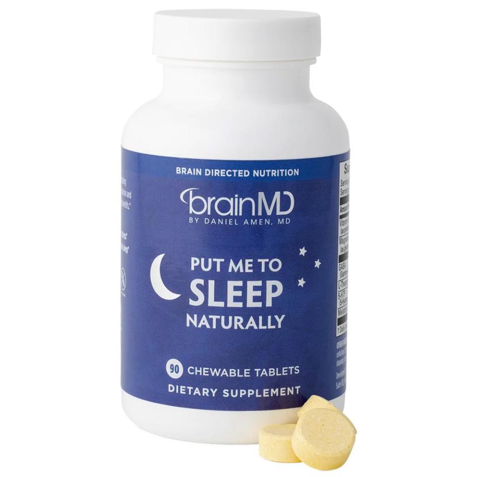 <p><a href="https://go.redirectingat.com?id=74968X1596630&url=https%3A%2F%2Fbrainmd.com%2Fput-me-to-sleep-naturally&sref=https%3A%2F%2Fwww.bestproducts.com%2Flifestyle%2Fg46457258%2Fgifts-for-insomniacs%2F" rel="nofollow noopener" target="_blank" data-ylk="slk:Shop Now;elm:context_link;itc:0;sec:content-canvas" class="link ">Shop Now</a></p><p>Put Me to Sleep Naturally Chewable Supplement</p><p>brainmd.com</p><p>$41.95</p>