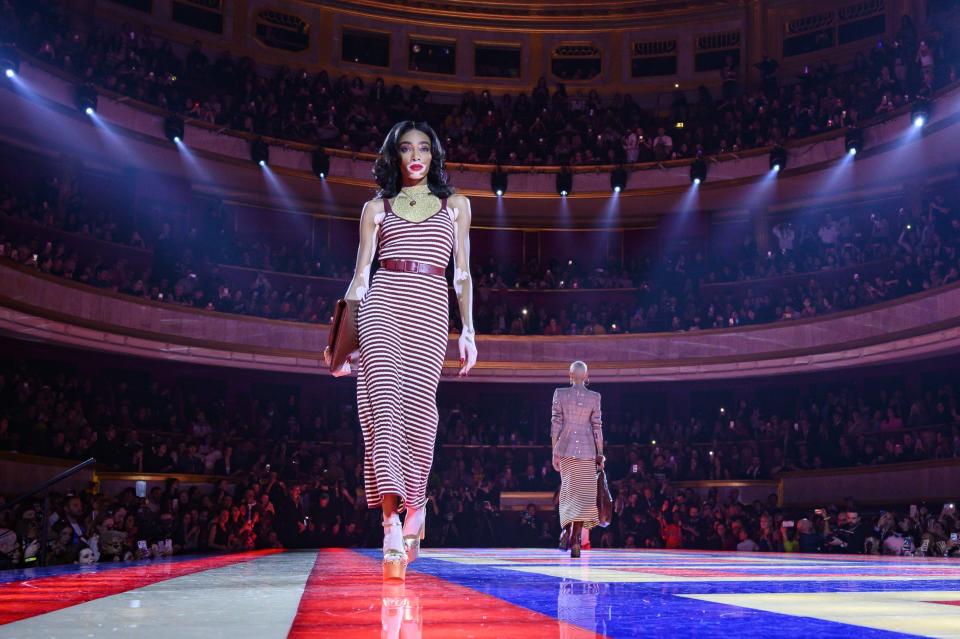 Winnie Harlow walks the TommyNow runway.