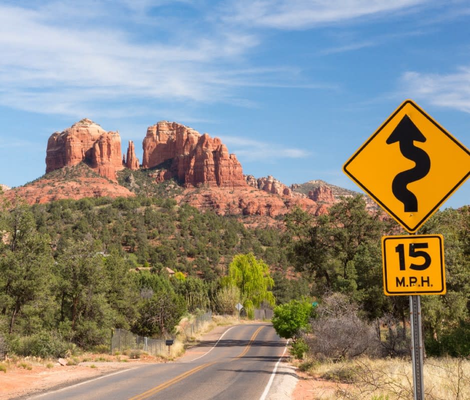 Route 89A: The gateway road to Sedona is a trip in itself. <p>PictureLake/Getty</p>