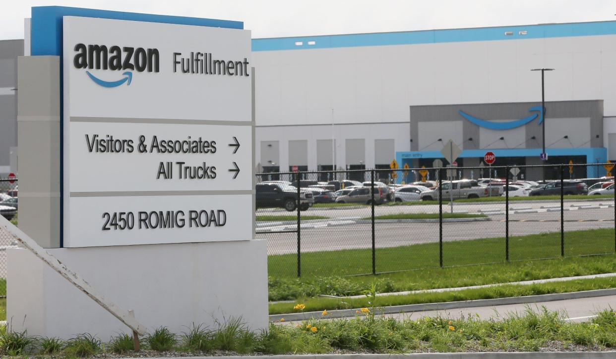 Amazon is planning a 99,800-square-foot warehouse and distribution center in Springfield Township to complement its Akron facility, shown here, on Romig Road at the site of the former Rolling Acres Mall.
