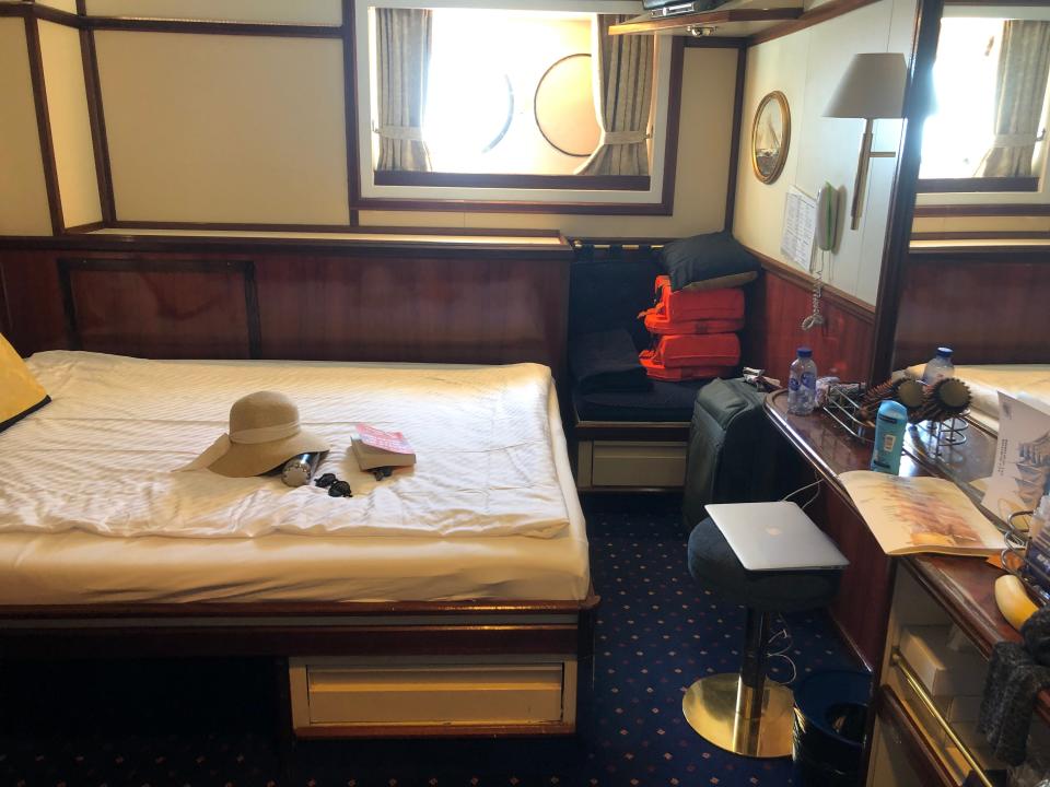 Cabin on Star Clippers ship, Laura Kiniry, "I went on a tall sailing ship in the French Riviera for a week and felt transported to a bygone era."