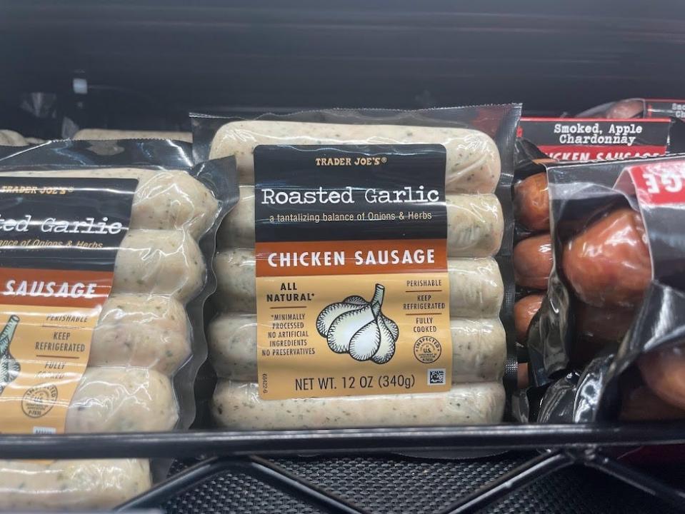 Trader Joe's roasted-garlic chicken sausage