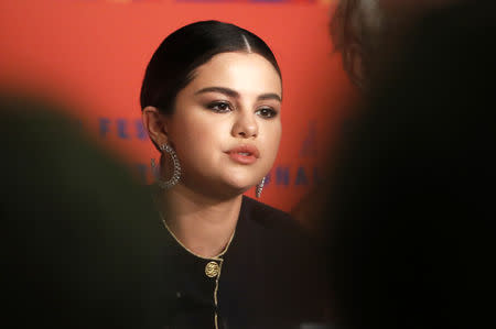 72nd Cannes Film Festival - News conference for the film "The Dead Don't Die" in competition - Cannes, France, May 15, 2019. Cast member Selena Gomez speaks during the news conference. REUTERS/Eric Gaillard