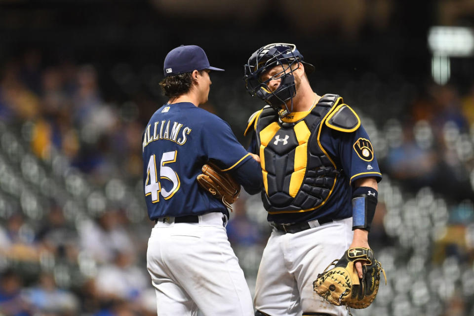 Steven Vogt might be a bit pricey for the Milwaukee Brewers’ tastes. (Getty Images)