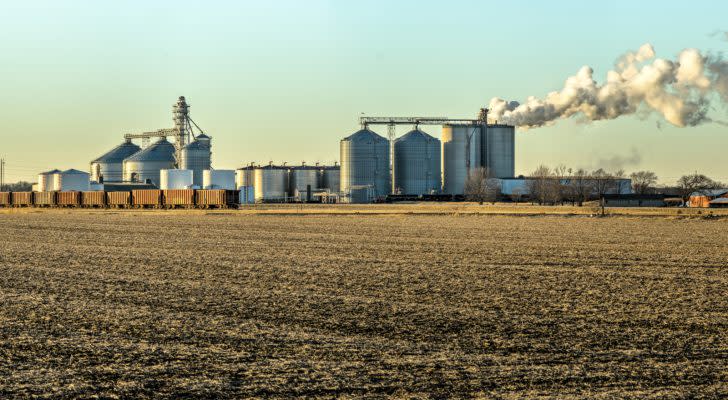 Ethanol plant on a farm.