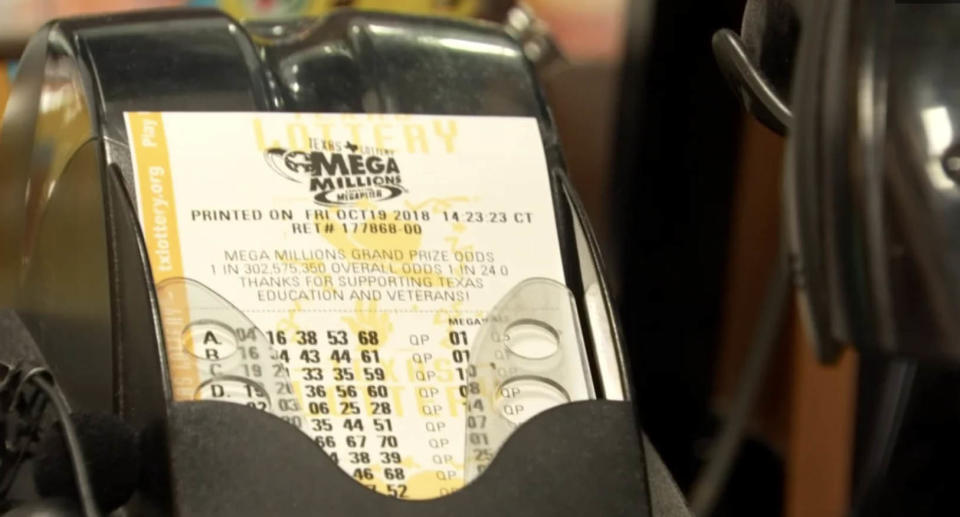 A USA Mega Lotto draw ticket.