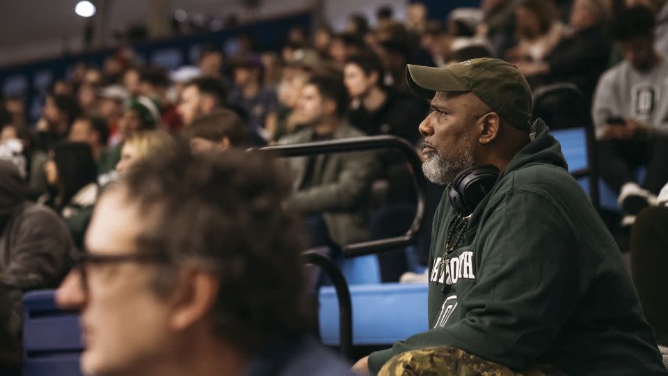 Douglas Murphy watches the Columbia University and Dartmouth game. - Laura Oliverio/CNN