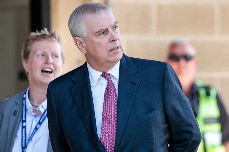 Britain's Prince Andrew was named in court documents, from a former lawsuit against the late sex offender Jeffrey Epstein, that were unsealed Wednesday. File photo by Richard Wainwright Australia and New Zealand/EPA-EFE