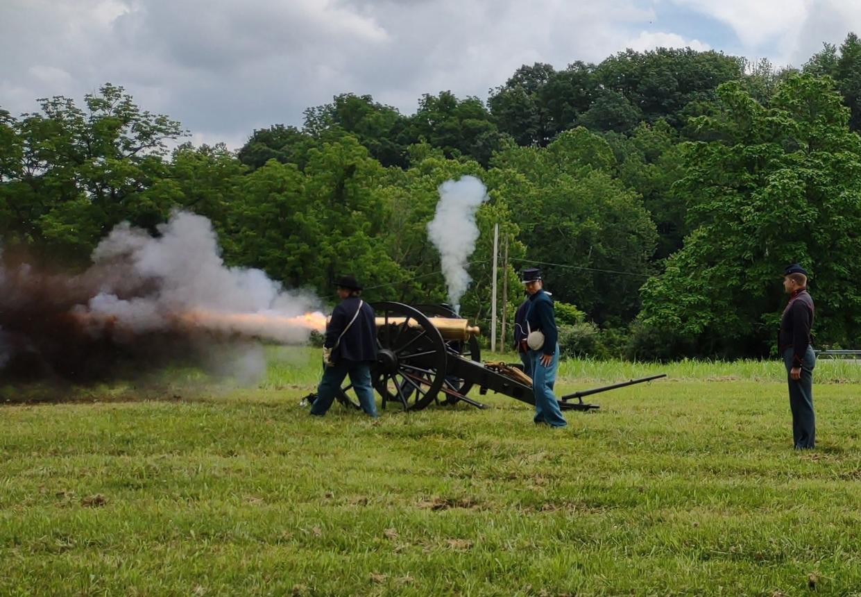 Artillery firing demonstrations will be held on Saturday, May 4, and Sunday, May 5, at 11 a.m., 1 p.m. and 3 p.m. at the Newcomer House, 18422 Shepherdstown Pike, Keedysville.