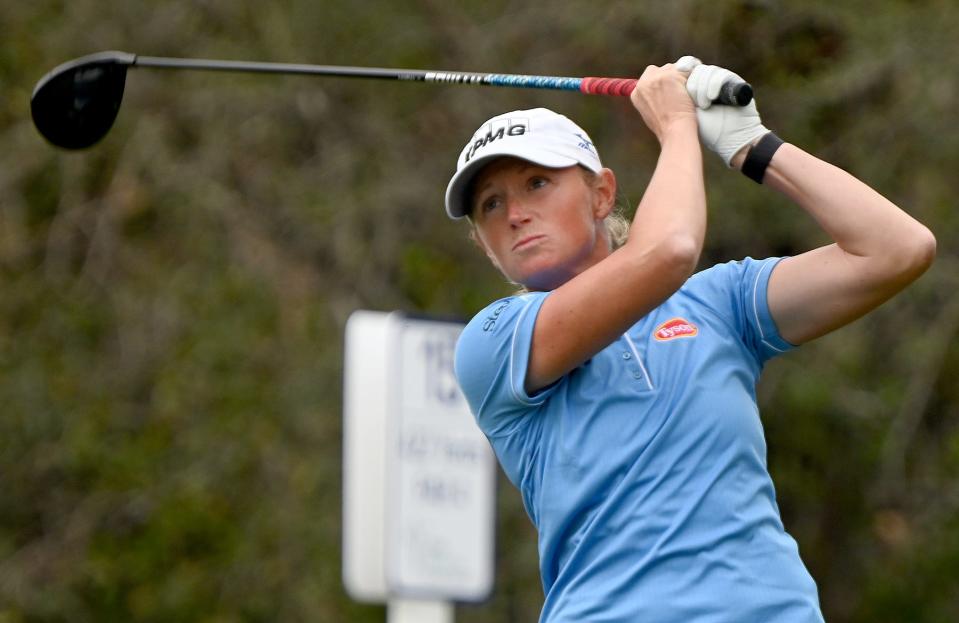 Stacy Lewis on the 15th hole during the Crown Colony Golf & Country Club in Fort Myers during the 2022 LPGA Drive On Championship,Fort Myers ,Saturday, Feb. 5, 2022.(Photo/Chris Tilley)