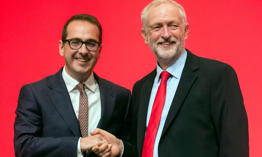 Jeremy Corbyn with Owen Smith in 2016. 