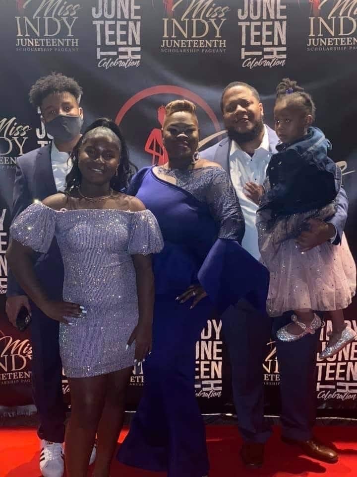 The Webb family at a Miss Juneteenth pageant. From left to right: Priest, Jada Twjonia, James and Lyric.