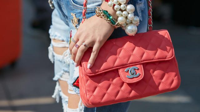 chanel red tote bag