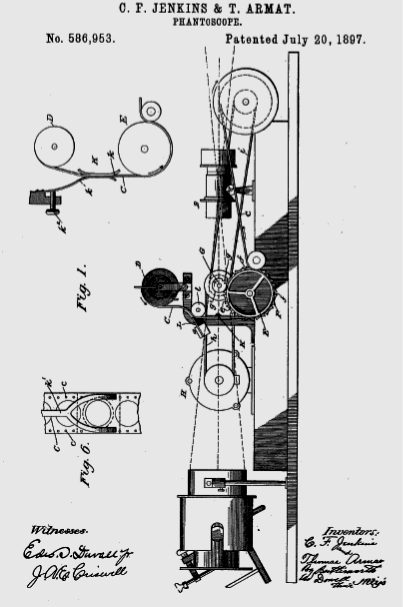 This is an image of Jenkins’ Phantoscope patent. His real phantoscopes are on display at the Wayne County Historical Museum at 1150 North A.