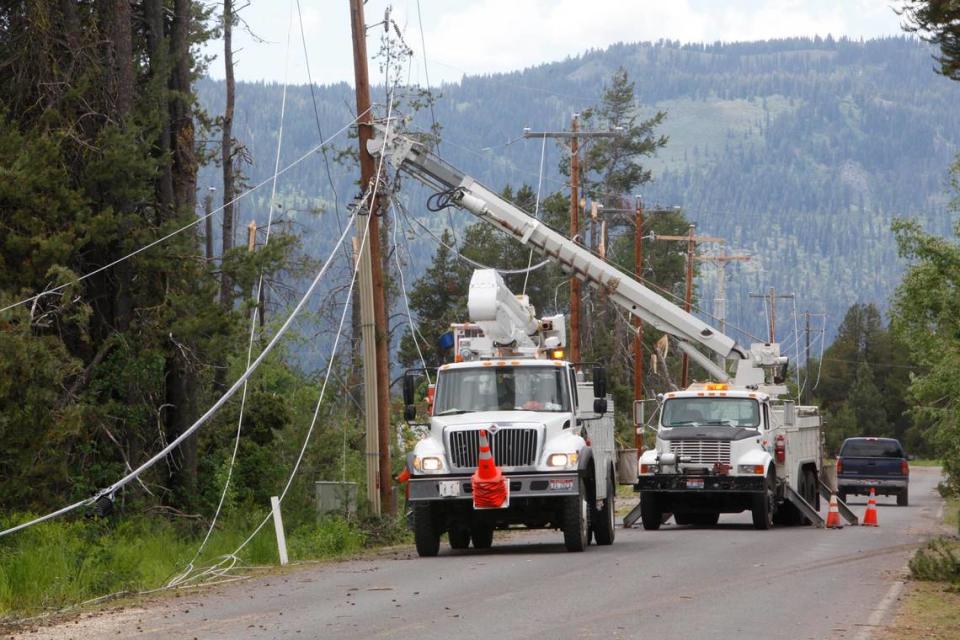 Microbursts in Idaho have taken down trees and power lines.