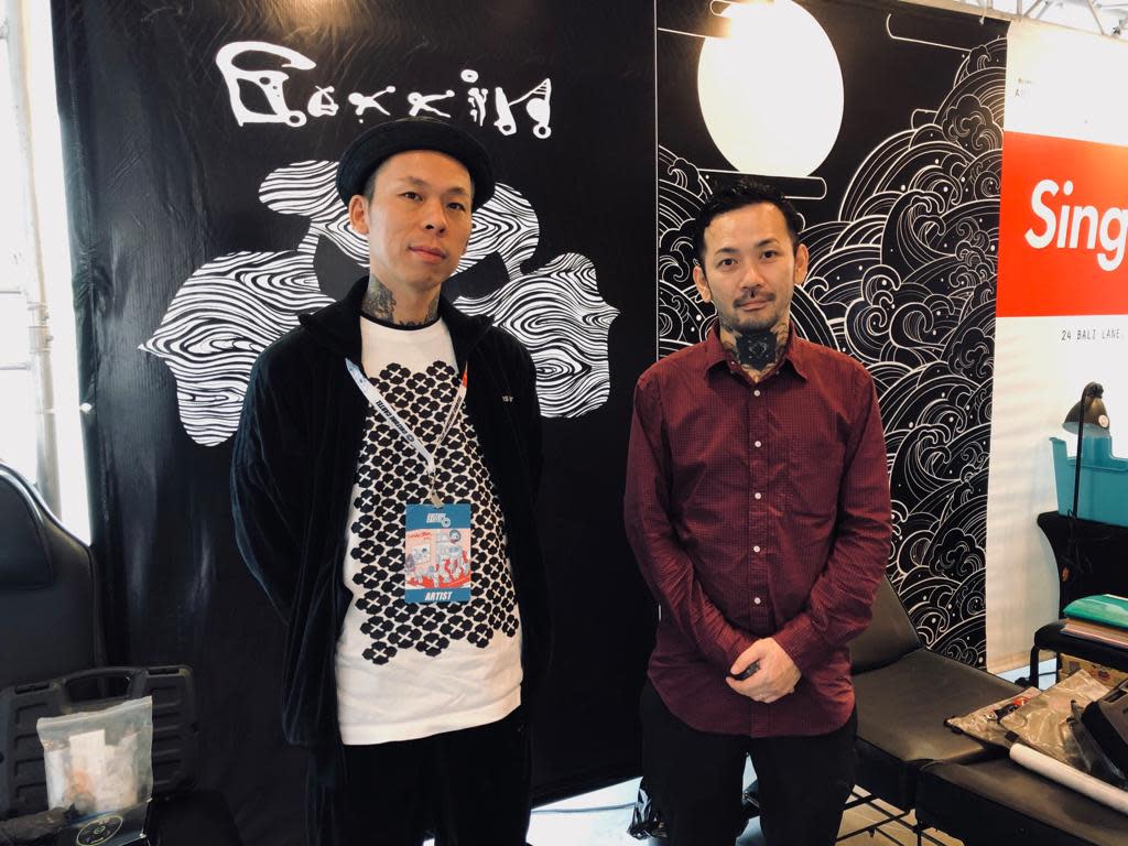 Gakkin (left) and Nissaco (right) at Culture Cartel 2018. (Photo: Reta Lee/Yahoo Lifestyle Singapore)