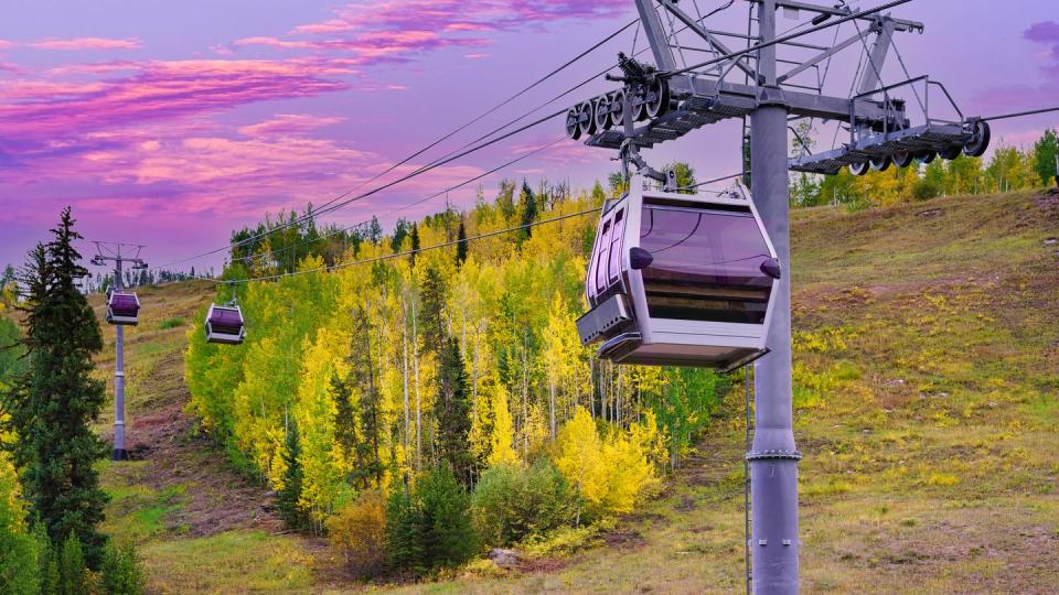 vail gondola in autumn