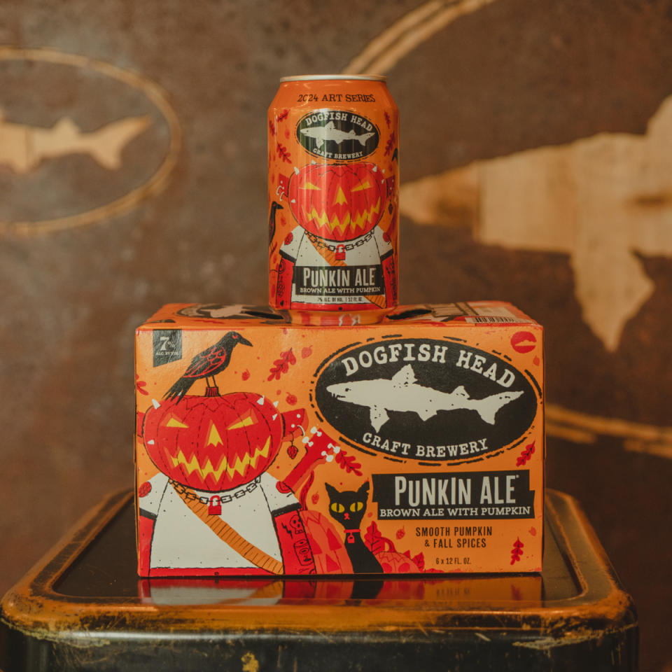 Punkin Ale is a full-bodied brown ale brewed with real pumpkin, brown sugar, allspice, nutmeg and cinnamon.