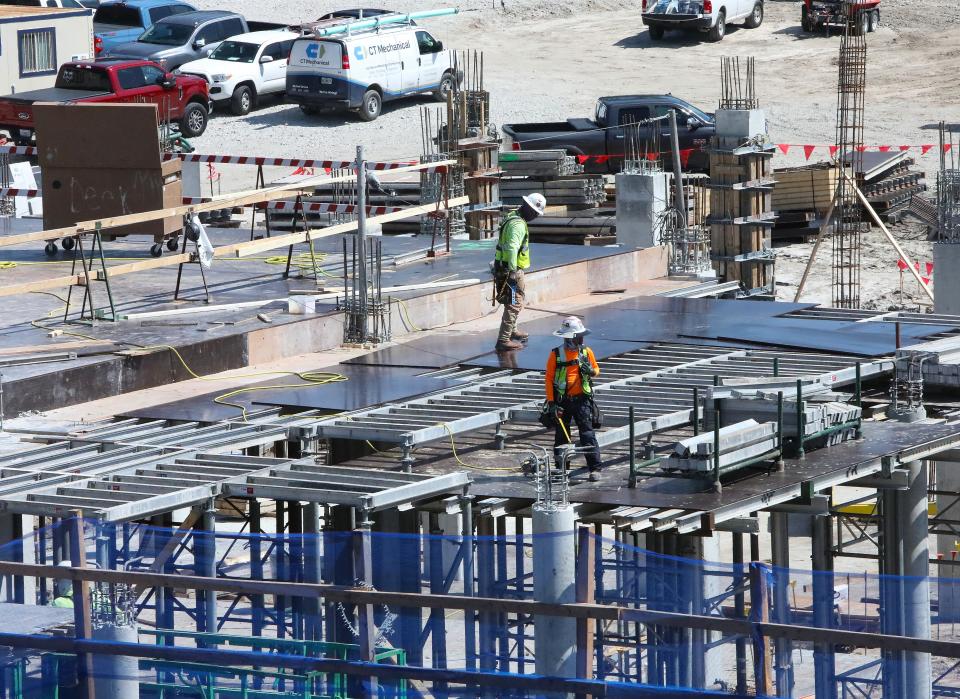 Construction takes place on the University of Florida campus.