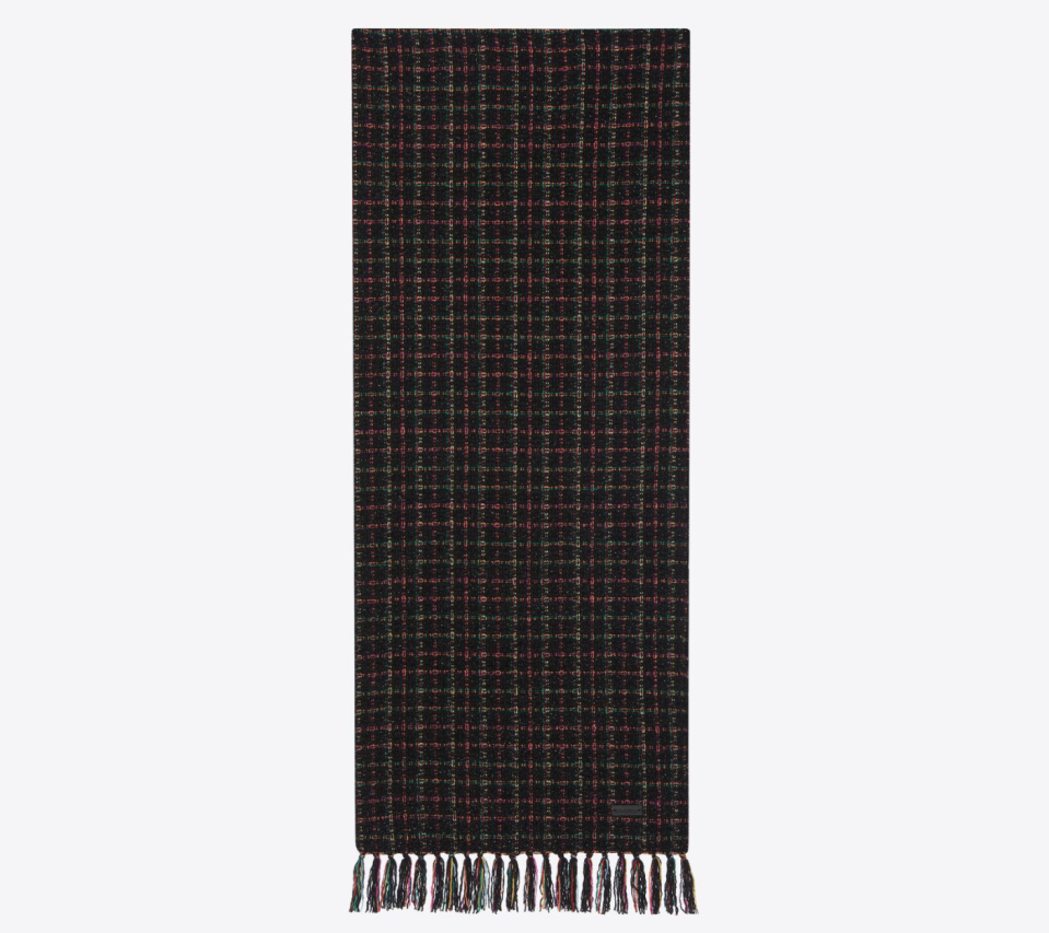 9) Saint Laurent Cashmere Jacquard Lamé Stripe Scarf