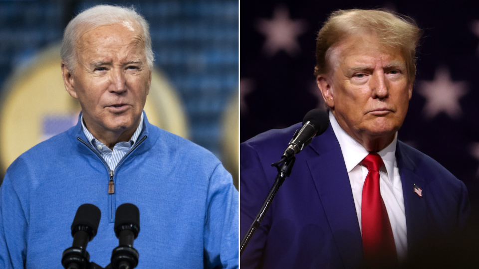 President Joe Biden and Republican candidate Donald Trump. Images from Getty. 