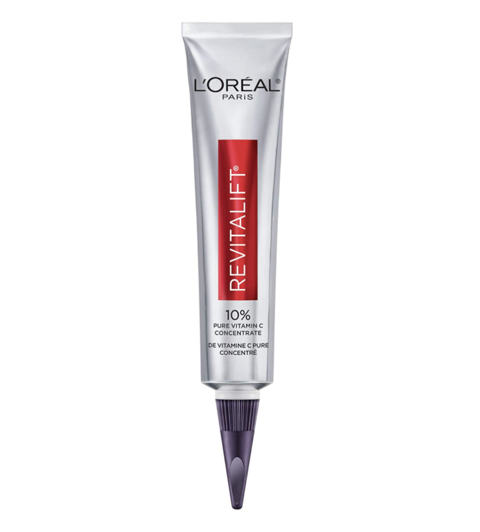 grey and red tube of L'Oréal Paris Revitalift Triple Power Anti-Aging Serum (Photo via Amazon)