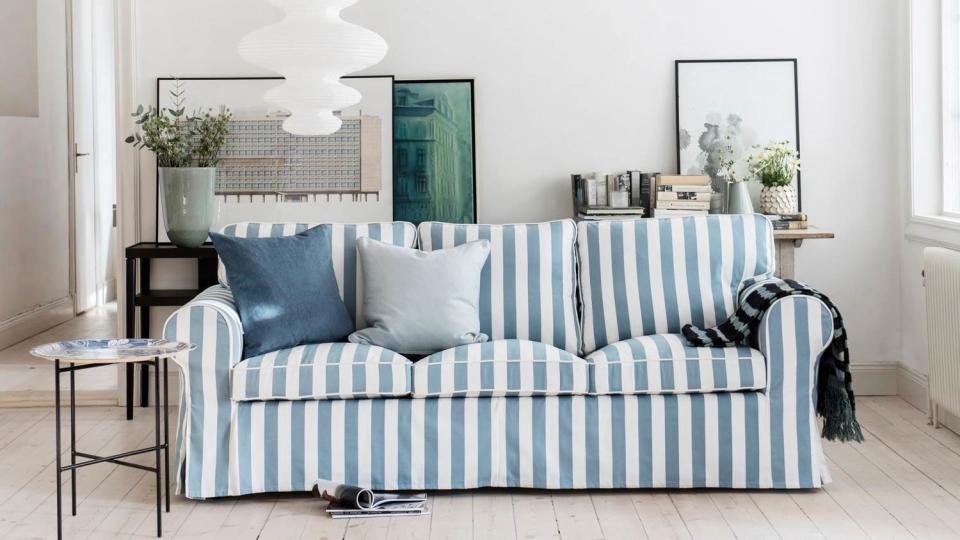 Bemz, a Swedish company, creates custom slipcovers for Ikea furniture, making it one of the ultimate Ikea hacks.