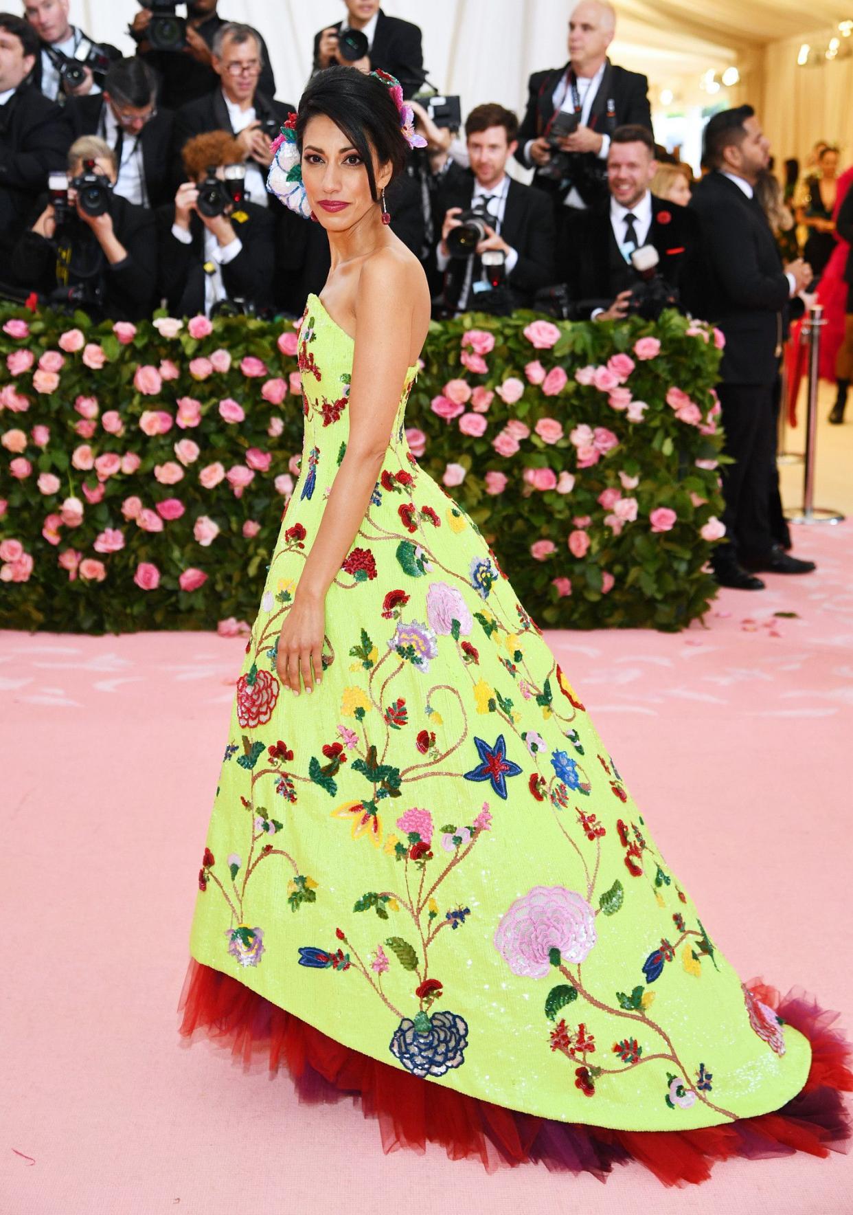 Huma Abedin attends The 2019 Met Gala Celebrating Camp: Notes on Fashion at Metropolitan Museum of Art on May 06, 2019 in New York City.