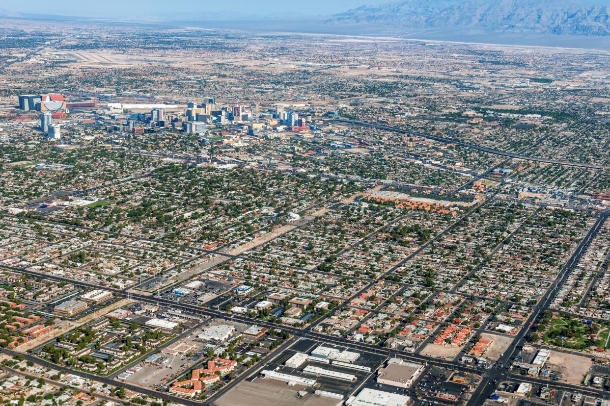 Las Vegas, Nevada - September 18, 2012: Arial view of Las Vegas, northern part. Nevada USA,Nikon D3x