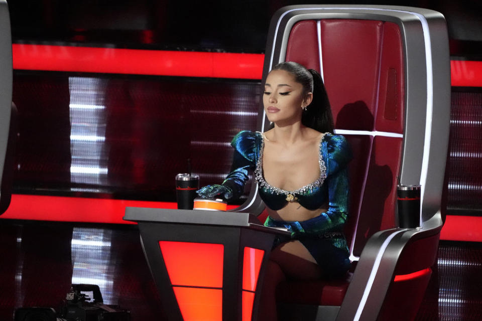 Ariana Grande on the Knockout Round of “The Voice.” - Credit: Greg Gayne/NBC