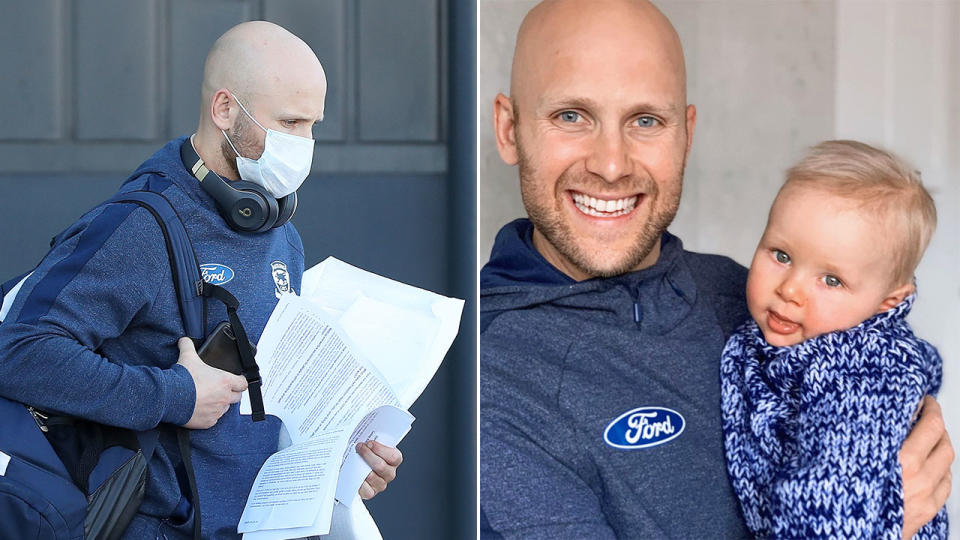 Seen here, Gary Ablett in Perth and wife his son Levi on the right.