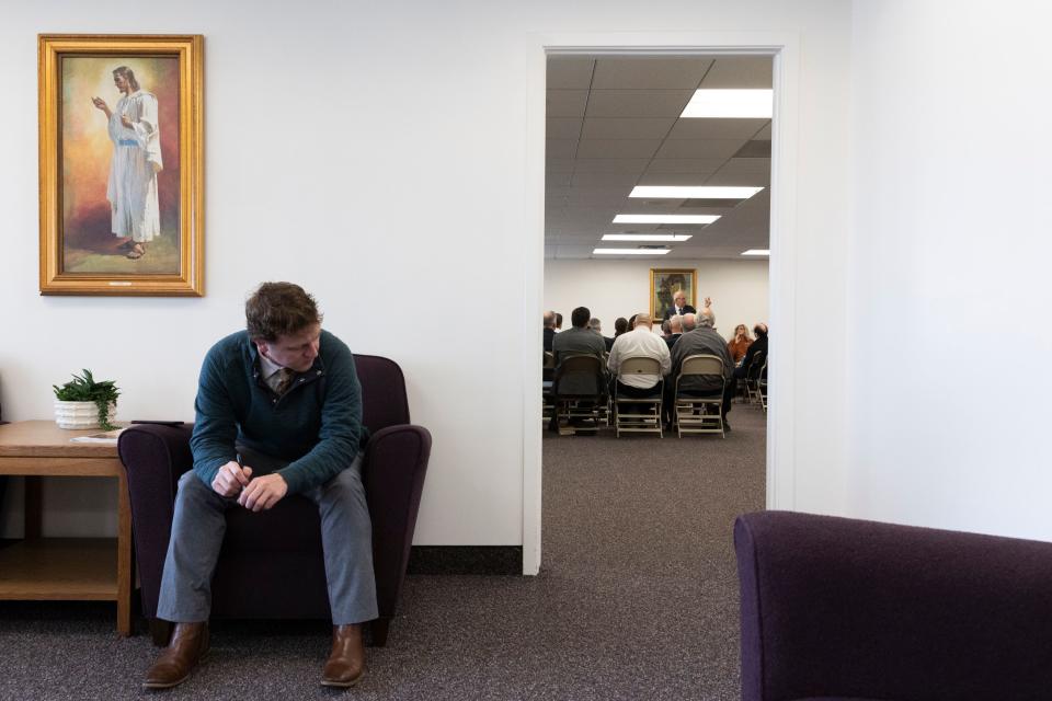 Community members and former prison inmates gather to attend a sacrament service of The Church of Jesus Christ of Latter-day Saints in West Valley City on Sunday, Jan. 28, 2024. | Marielle Scott, Deseret News